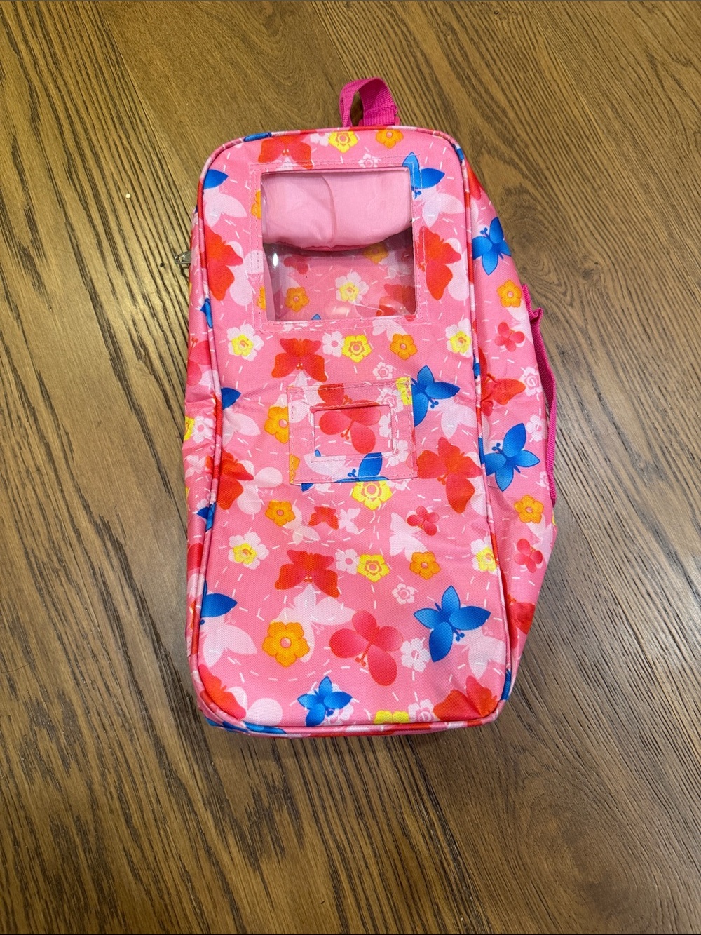 American Girl Doll Pink Floral Butterfly Travel Pouch